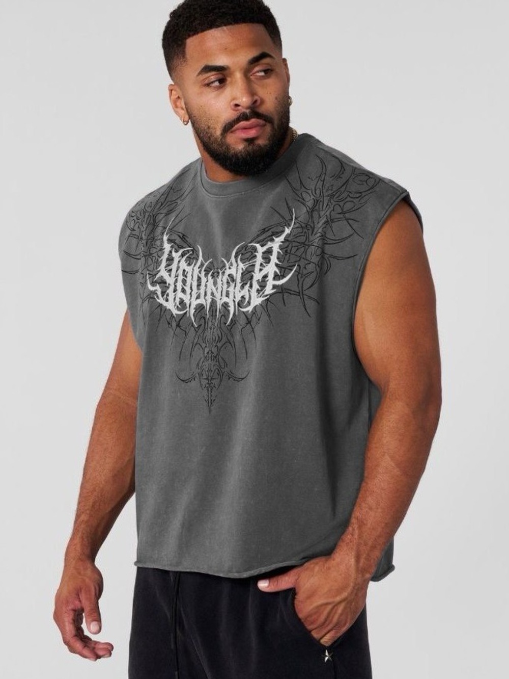 YOUNGLA 3027 Dark Wave Cut Off Tee